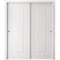 Sartodoors Sliding Closet Bypass Doors 56 x 96 inches, BASIC 9111 White, Rails Hardware Set, Wood Solid Bedr BASIC9111DBD-SKIN-5696 - alternate 1