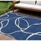 Homeroots 9' X 12' Navy Blue And Ivory Abstract Washable Indoor Outdoor Area Rug 597497 - alternate 1