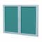 Ghent 2 Door Enclosed Fabric Bulletin Board, Satin Aluminum Frame, 3'H x 5'W, Teal PA23660F-97 - alternate 1