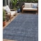 Homeroots 5' X 8' Navy Blue And Ivory Geometric Washable Indoor Outdoor Area Rug 605591 - alternate 1