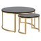 Homeroots Set of Two 36" Black And Gold Steel Round Nested Coffee Tables 521989 - alternate 3
