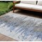 Homeroots 10' X 14' Blue Gray And Silver Abstract Washable Indoor Outdoor Area Rug 582385 - alternate 1