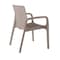 Homeroots Set of Four 24" Taupe Faux Rattan Heavy Duty Plastic Outdoor Stacking Arm Chairs 565190 - alternate 4