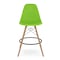 Homeroots 28" Green And Brown Heavy Duty Plastic And Solid Wood Counter Height Bar Chair 520673 - alternate 4