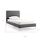 Homeroots Gray and Dark Gray Wood And Faux Leather Twin Bed Frame 486091 - alternate 2