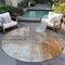 Homeroots 8' Copper Ivory And Brown Round Abstract Washable Indoor Outdoor Area Rug 603619 - alternate 4