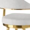 Homeroots 26" Silver and Gold Fabric and Stainless Steel Counter Height Swivel Bar Chair 569156 - alternate 3