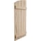 Ekena Millwork Hand Hewn 4 Board Joined Board-n-Batten w/Elliptical Top Faux Wood Shutters, 22W x 76H, PR SHUBJL22X76HHPR - alternate 5