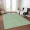 Homeroots 10' X 14' Green And Ivory Geometric Washable Indoor Outdoor Area Rug 610810 - alternate 3