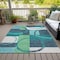 Homeroots 10' X 14' Teal Blue And Green Geometric Washable Indoor Outdoor Area Rug 612598 - alternate 3