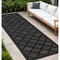 Homeroots 8' Charcoal And Black Trellis Indoor Outdoor Runner Rug 545224 - alternate 6