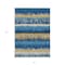 Homeroots 8' X 10' Navy Blue Gold And Ivory Striped Washable Indoor Outdoor Area Rug 598373 - alternate 5