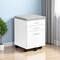 Homeroots 25" White And Gray Particle Board and Wood Filing Cabinet With Drawers 333354 - alternate 5