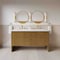 James Martin Vanities Hudson 60" Double Vanity, Honey Oak w/ 3 CM White Zeus Silestone Top 435-V60D-HNO-3WZ - alternate 4