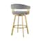Armen Living Chelsea 30in Swivel Bar Stool with Gold Brushed Stainless Steel and Anchor Gray Fabric LCCSBABGLAGRY30 - alternate 6