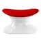 Homeroots 21" Red and White Wool And Fiberglass Contempo Footstool Ottoman 520802 - alternate 3