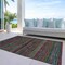 Homeroots 5' X 8' Black Green And Gold Striped Washable Indoor Outdoor Area Rug 588239 - alternate 2