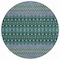 Homeroots 8' Green Blue And Purple Round Tribal Washable Indoor Outdoor Area Rug 582562 - alternate 4