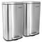 Elama 2 pc 8Gal 30L Rectangular Stainless Steel Twin Step Trash Bins with Slow Close in Matte Silver EL-H8-30-30L - alternate 1