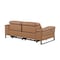 Homeroots 77in Chestnut and Black Italian Leather Power Reclining Loveseat 720499 - alternate 3