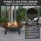 Pure Garden Outdoor Wood Burning Fire Pit, Black 50-LG1200 - alternate 4