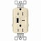 Legrand radiant USB Outlet, 15 A, 125 V, Type A, C USB, NEMA: NEMA 5-15R, Light Almond R26USBAC6LACCV4 - alternate 3