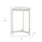 Homeroots 25" White And Silver Marble And Aluminum Round Cross Legs End Table 576794 - alternate 3