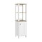 Homeroots 16" White And Natural Wood Freestanding Single Door Bathroom Vanity 479918 - alternate 2