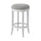 Homeroots 25" Gray And Antiqued White Solid Wood Swivel Backless Counter Height Bar Chair 524530 - alternate 3