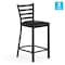 Flash Furniture HERCULES Black Ladder Back Metal Restaurant Counter Stool - Black Vinyl Seat, 2PK 2-XU-DG697BLAD-24-BLKV-GG - alternate 4