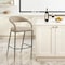 Homeroots 30" Beige and Black Faux Leather and Iron Low Back Bar Height Bar Chair 569187 - alternate 1
