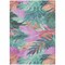 Homeroots 9' X 12' Teal Blue And Aqua Floral Washable Indoor Outdoor Area Rug 611136 - alternate 6