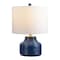 Jonathan Y Malone 20" Modern Transitional Ribbed Tapered Ginger Jar Resin/Metal LED Table Lamp, Navy JYL5517B - alternate 1