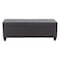 Homeroots 56in Gray and Black Fabric and Solid Wood Upholstered Bench 668861 - alternate 5