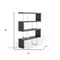 Homeroots 67" Grey Elm and Chrome Four Tier Zig Zag Bookcase 482699 - alternate 5