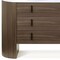 Homeroots 55" Walnut Marble Solid And Manufactured Wood Three Drawer Dresser 490816 - alternate 2