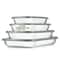 Nutrichef 8-Piece Deep Glass Baking Dish for Oven with Lids, Gray NCGL4XGY - alternate 1