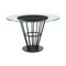 Homeroots 48" Clear And Black Glass And Iron Pedestal Base Round Top Dining Table 569436 - alternate 5