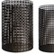 Homeroots Set of Five Dark Brown Pierced Geometric Metal Tabletop Hurricane Candle Holders, 5PK 636204 - alternate 1