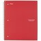 Five Star Wirebound Notebook with Two Pockets, 1-Subject, Medium/College Rule, Red Cover 72053 - alternate 1