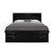 Homeroots Solid Wood Full Black Eight Drawers Bed 383801 - alternate 1