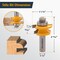 Powertec Cabinet Door Rail and Stile Router Bit, Roundover Profile, 1/2" Shank, 1-5/8" Diameter, 1 Pair 73071 - alternate 4
