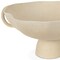 Homeroots 16" Beige Cast Aluminum Round Pedestal Centerpiece Bowl With Handles 609353 - alternate 2