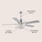 Jonathan Y Cammy 52" 3-Light Traditional Transitional Iron LED CEILING FAN, Chrome JYL9710A - alternate 6