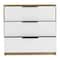 Homeroots 28" White and Natural Three Drawer Dresser 544003 - alternate 5