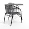 Flash Furniture Square Metal Table, Sqr w/Rattan Chairs, Gray, 28", Aluminum, Glass, Metal, Plastic, Rattan, Clear TLH-073SQ-037GY2-GG - alternate 8