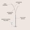 Jonathan Y Fuochi 71" Modern Minimalist Metal 5-Branch Arc Dimmable Integrated LED Floor Lamp w/Remote Control,  JYL1708A - alternate 6