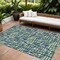 Homeroots 9' X 12' Navy Blue Green And Ivory Abstract Washable Indoor Outdoor Area Rug 602579 - alternate 1