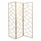 Homeroots 71" Gold IronFolding Three Panel Screen Room Divider 379902 - alternate 2