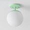 Jonathan Y Marcel Bistro 7.8 in. 1-Light Bohemian Farmhouse Iron/Frosted Glass LED Semi Flush Mount, Mint Green/ JYL7499E - alternate 3